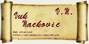 Vuk Mačković vizit kartica